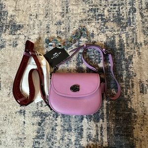 Coach crossbody bag with chain link strap